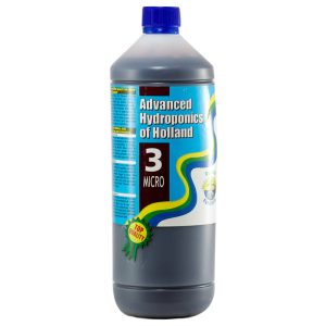 ADVANCED HYDROPONICS OF HOLLAND 3 MICRO 0,5L/500ML, NAWÓZ UZUPEŁNIAJĄCY (MIKROELEMENTY), DUTCH FORMULA,(hydro, kokos, ziemia)