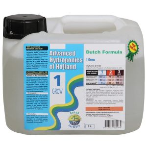 ADVANCED HYDROPONICS OF HOLLAND 1 GROW 5L, NAWÓZ NA WZROST, DUTCH FORMULA, (hydro, kokos, ziemia)